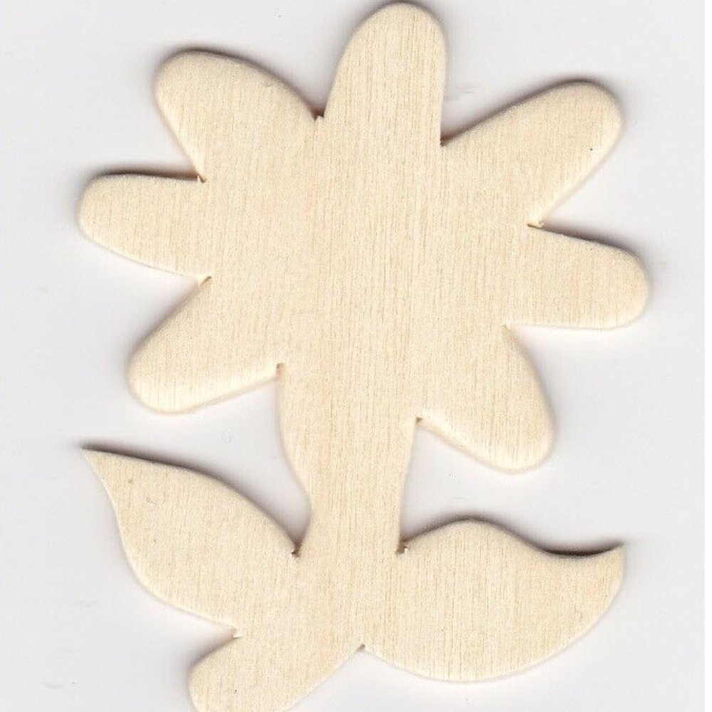 Crafters Square 10-Piece Die-Cut Wood Shapes SMALL FLOWER